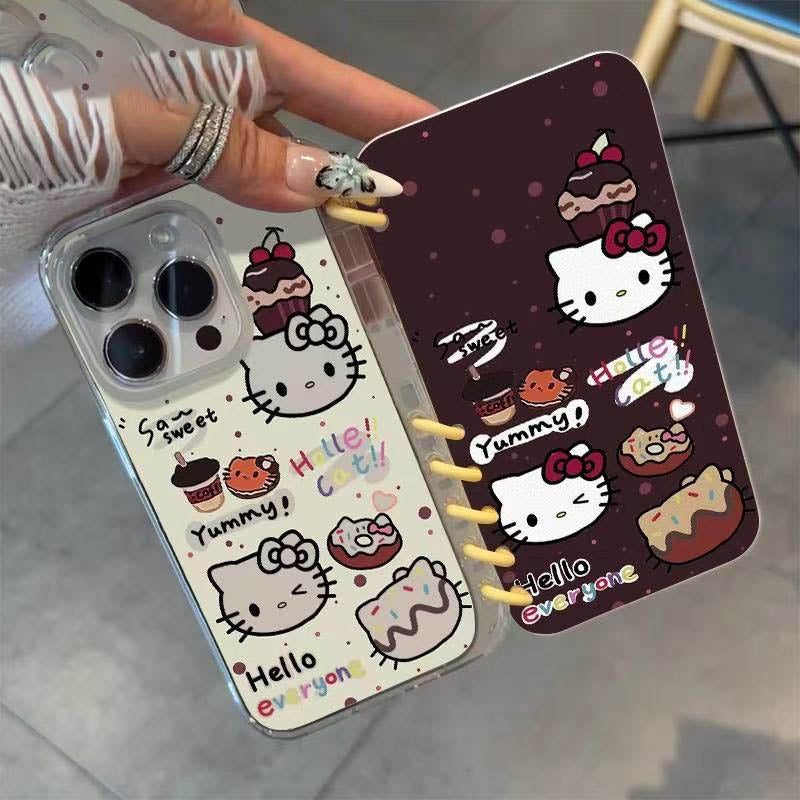 本型スマホケース  ハローキティ  手帳型スマホケース キャラクターの柔らかい 折りたたみ式 ノート型 スマホケース iPhone に対応