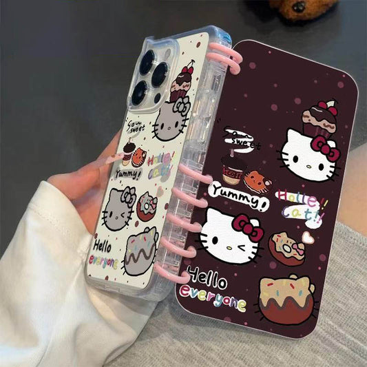 本型スマホケース  ハローキティ  手帳型スマホケース キャラクターの柔らかい 折りたたみ式 ノート型 スマホケース iPhone に対応