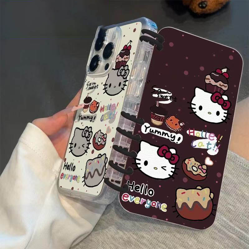 本型スマホケース  ハローキティ  手帳型スマホケース キャラクターの柔らかい 折りたたみ式 ノート型 スマホケース iPhone に対応