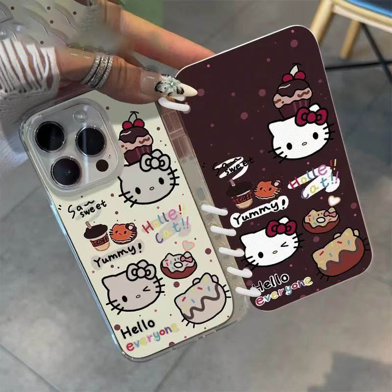 本型スマホケース  ハローキティ  手帳型スマホケース キャラクターの柔らかい 折りたたみ式 ノート型 スマホケース iPhone に対応