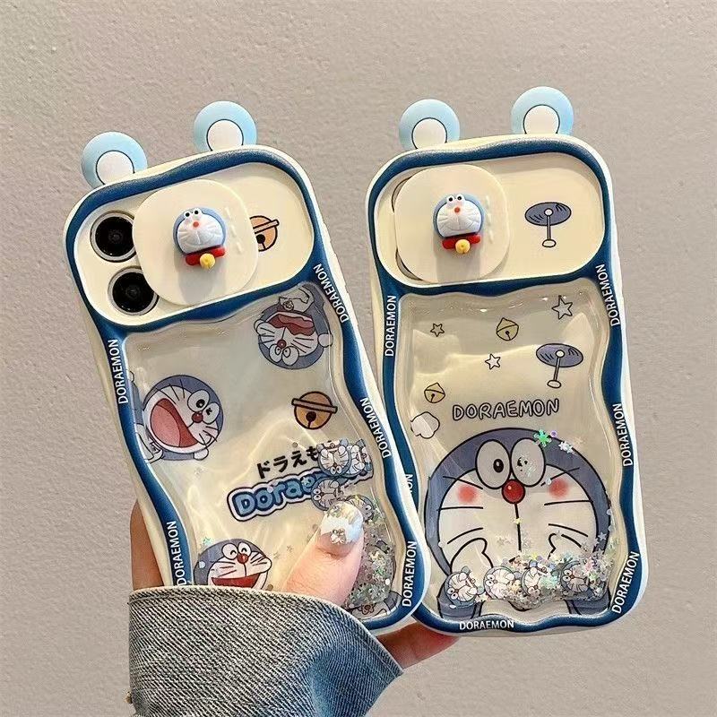 スマホケース  流砂式ドラえもんテーマ、紐付き   耐衝撃・防振性能に優れ、高級感あふれるスマホケースで、iPhone に対応