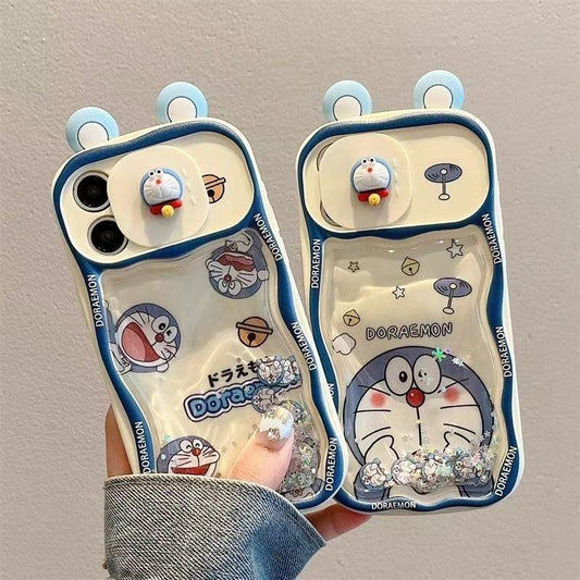スマホケース  流砂式ドラえもんテーマ、紐付き   耐衝撃・防振性能に優れ、高級感あふれるスマホケースで、iPhone に対応