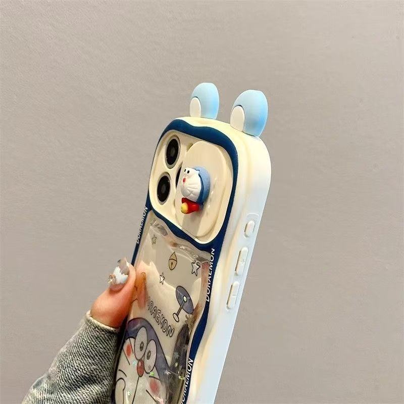 スマホケース  流砂式ドラえもんテーマ、紐付き   耐衝撃・防振性能に優れ、高級感あふれるスマホケースで、iPhone に対応