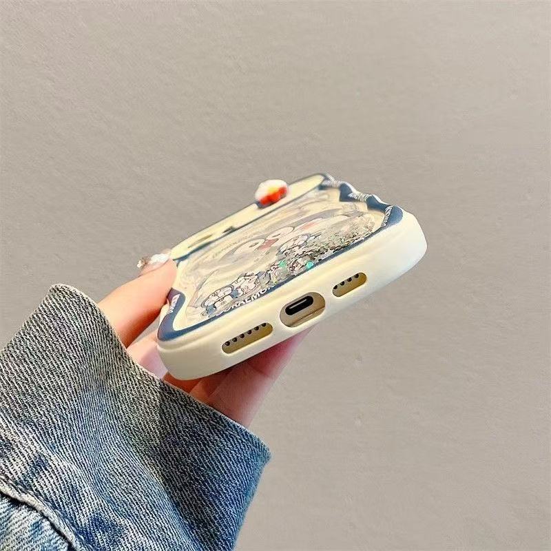 スマホケース  流砂式ドラえもんテーマ、紐付き   耐衝撃・防振性能に優れ、高級感あふれるスマホケースで、iPhone に対応