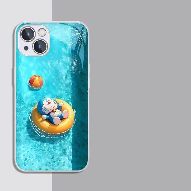 スマホケース  夏のドラえもんテーマ、  耐衝撃・防振性能に優れ、高級感あふれるスマホケースで、iPhone に対応