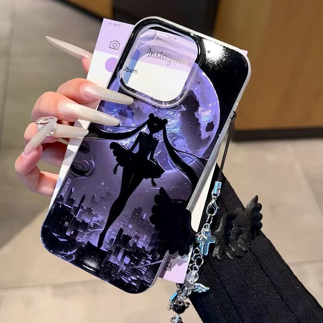 スマホケース  ダーク美少女テーマ、  耐衝撃・防振性能に優れ、高級感あふれるスマホケースで、iPhone に対応