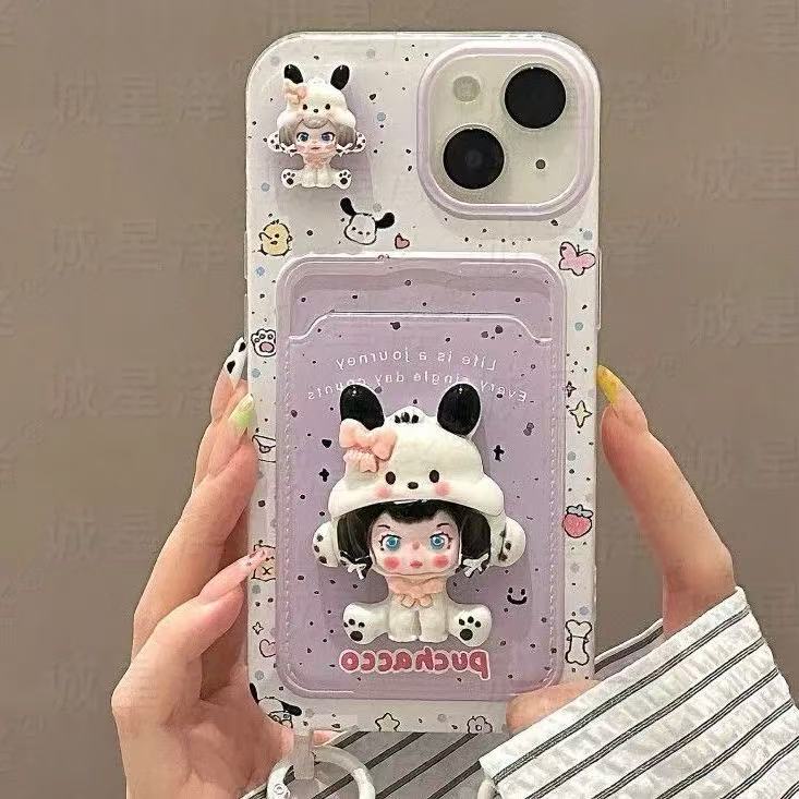 スマホケース ぬいぐるみ風ハローキティテーマ、 耐衝撃・防振性能に優れ、高級感あふれるスマホケースで、iPhone に対応