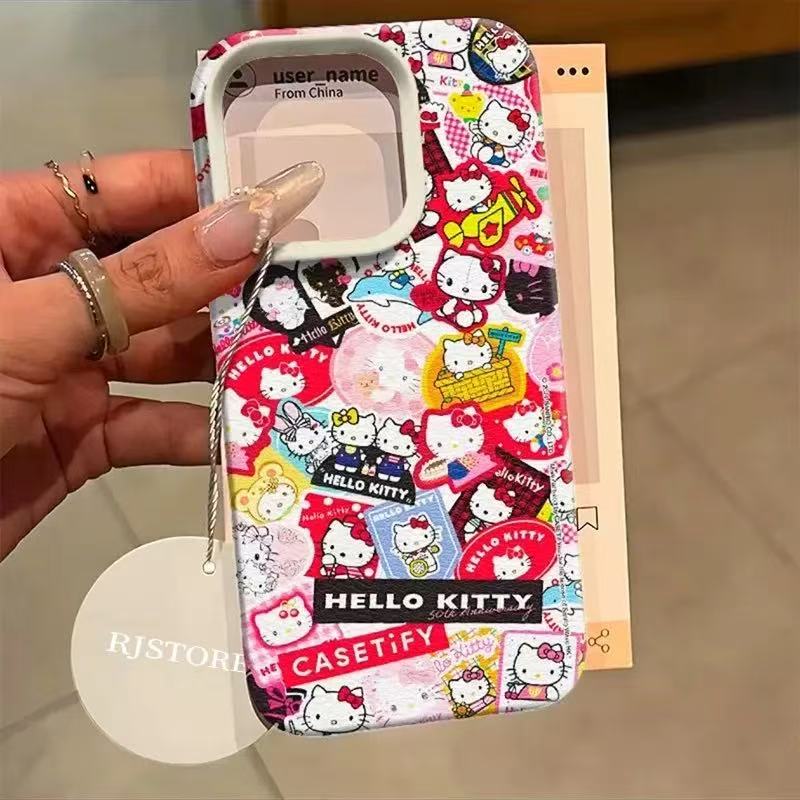 スマホケース 可愛さが詰まったハローキティテーマ、全5色 耐衝撃・防振性能に優れ、高級感あふれるスマホケースで、iPhone に対応