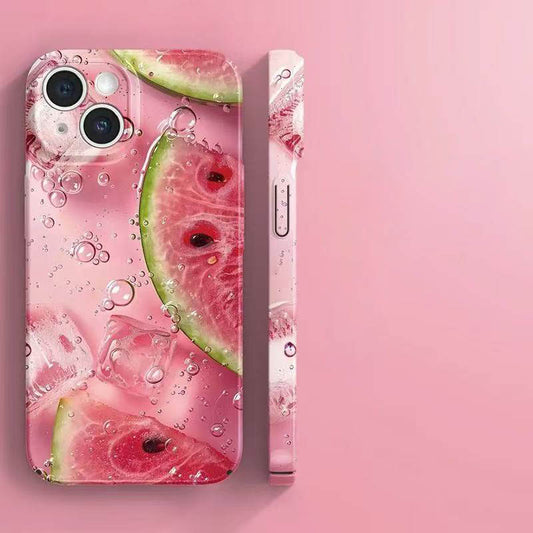 スマホケース  夏のフルーツパーティテーマ、全5類  耐衝撃・防振性能に優れ、高級感あふれるスマホケースで、iPhone に対応