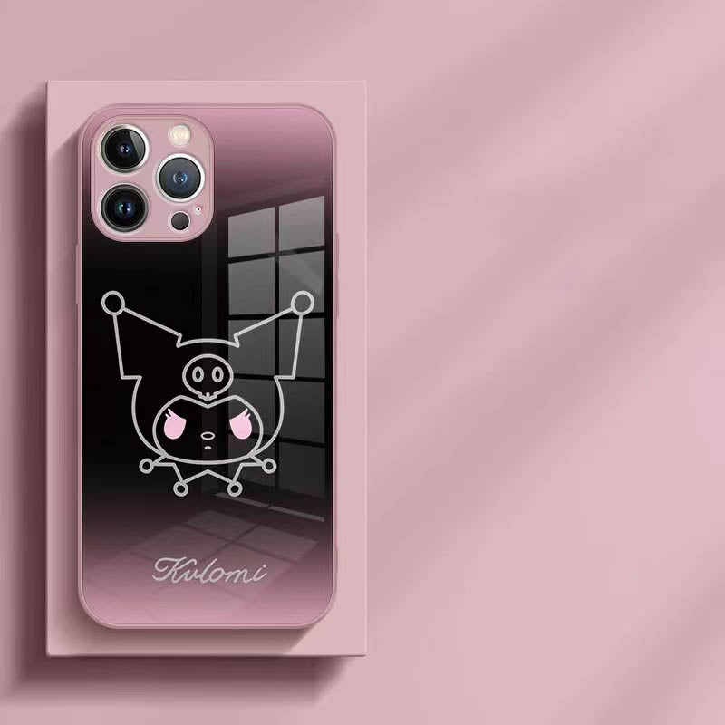 スマホケース ハローキティとクロミーテーマ、大人の可愛さを兼ね備えたメタルペイントグラス素材のスマホケースです! 耐衝撃・防振性能に優れ、高級感あふれるスマホケースで、iPhone に対応