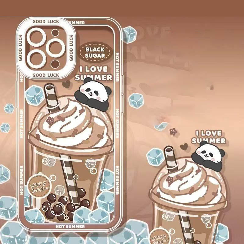 スマホケース  8 種の人気飲み物テーマ、夏の清涼感がポケットに!  耐衝撃・防振性能に優れ、高級感あふれるスマホケースで、iPhone に対応