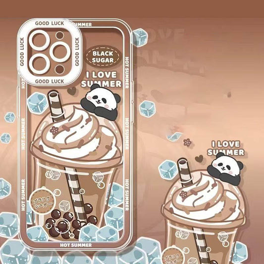 スマホケース  8 種の人気飲み物テーマ、夏の清涼感がポケットに!  耐衝撃・防振性能に優れ、高級感あふれるスマホケースで、iPhone に対応