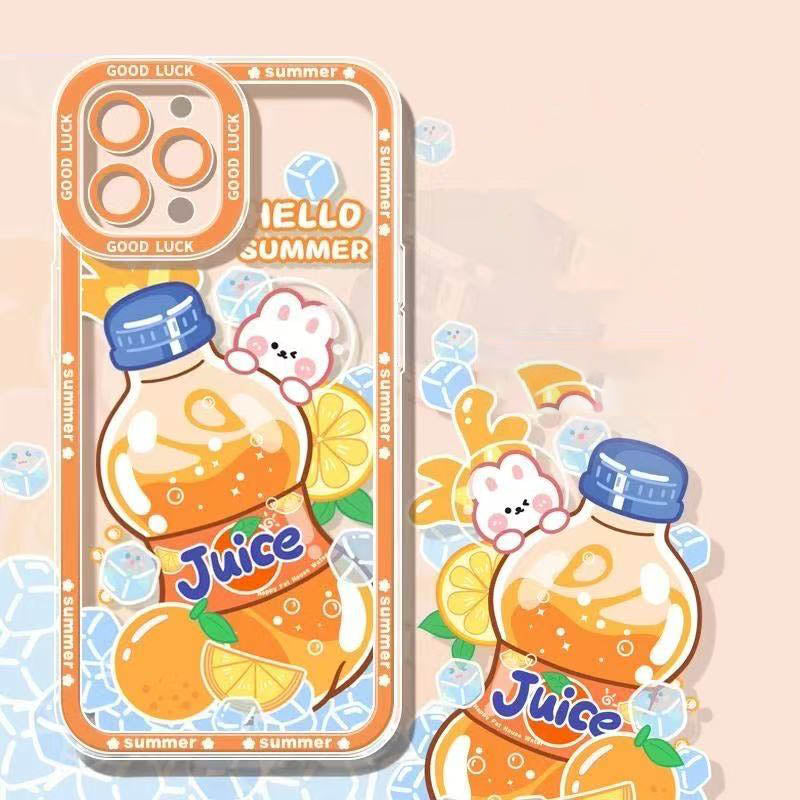 スマホケース  8 種の人気飲み物テーマ、夏の清涼感がポケットに!  耐衝撃・防振性能に優れ、高級感あふれるスマホケースで、iPhone に対応