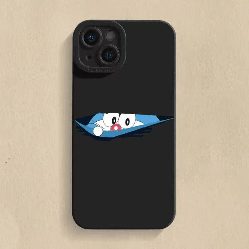 スマホケース  ドラえもんのなぞかしい「のぞき見」シーンがケースに蘇ります!全3色  耐衝撃・防振性能に優れ、高級感あふれるスマホケースで、iPhone に対応
