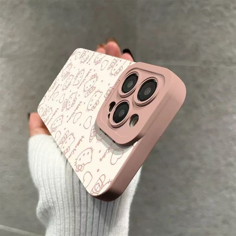 スマホケース  ハローキティと無限大のラブがケースを埋め尽くす、夢心地のデザインです!全13色  耐衝撃・防振性能に優れ、高級感あふれるスマホケースで、iPhone に対応