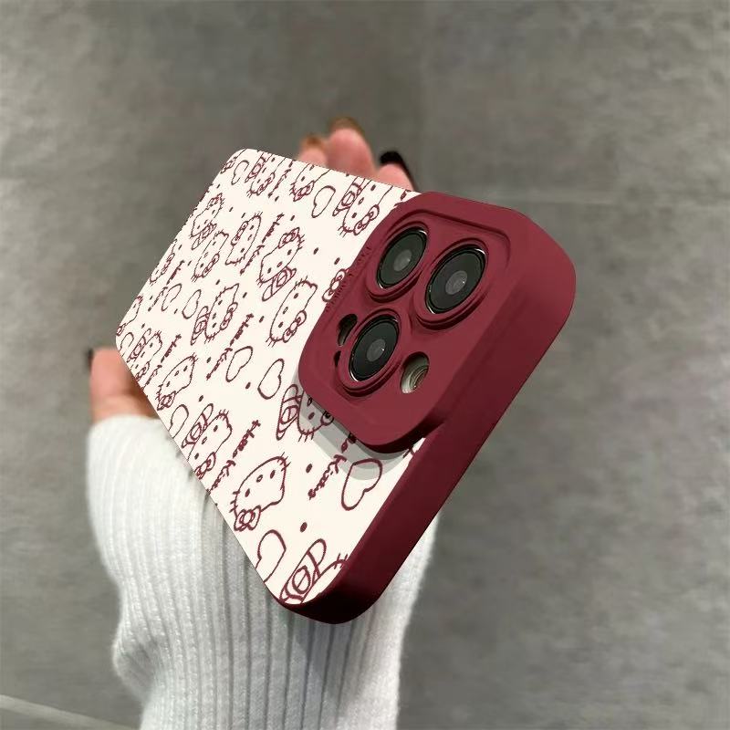 スマホケース  ハローキティと無限大のラブがケースを埋め尽くす、夢心地のデザインです!全13色  耐衝撃・防振性能に優れ、高級感あふれるスマホケースで、iPhone に対応