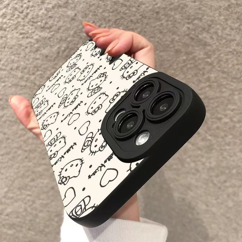 スマホケース  ハローキティと無限大のラブがケースを埋め尽くす、夢心地のデザインです!全13色  耐衝撃・防振性能に優れ、高級感あふれるスマホケースで、iPhone に対応