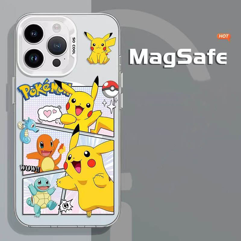 スマホケース 人気ポケモンたちが躍動するカートゥーンデザインのマグネットスマホケースが登場! 耐衝撃・防振性能に優れ、高級感あふれるスマホケースで、iPhone に対応
