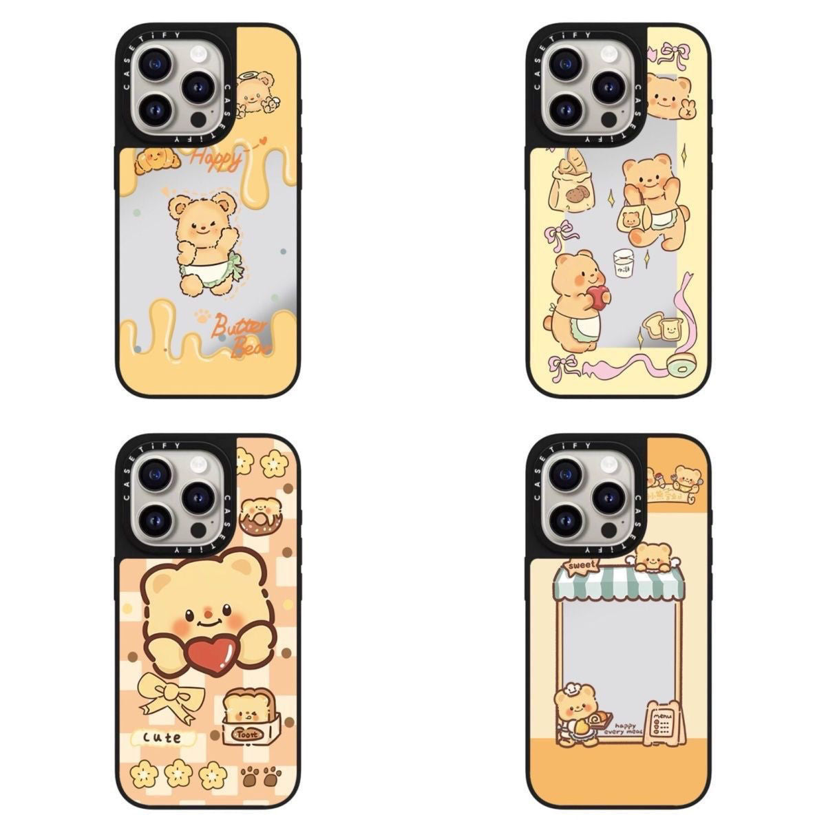スマホケース バタークマテーマ 全 5 種類 耐衝撃・防振性能に優れ、高級感あふれるスマホケースで、iPhone に対応