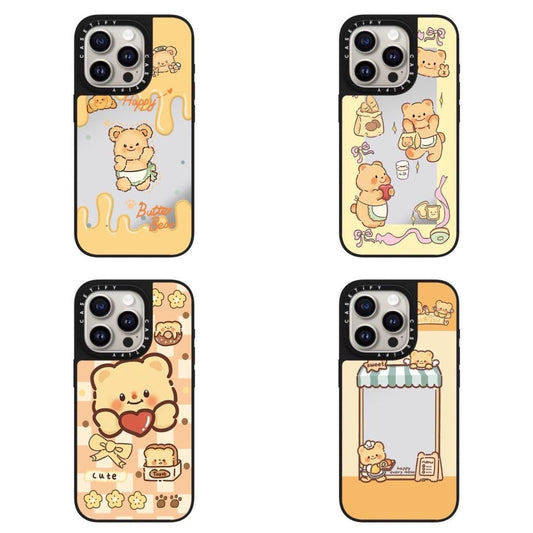 スマホケース  バタークマテーマ 全 5 種類 耐衝撃・防振性能に優れ、高級感あふれるスマホケースで、iPhone に対応