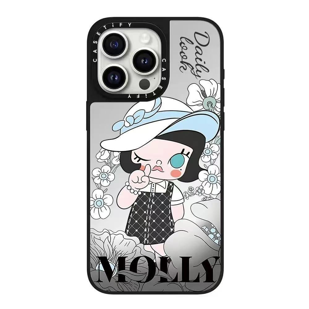 スマホケース labubuとmollyテーマ 耐衝撃・防振性能に優れ、高級感あふれるスマホケースで、iPhone に対応