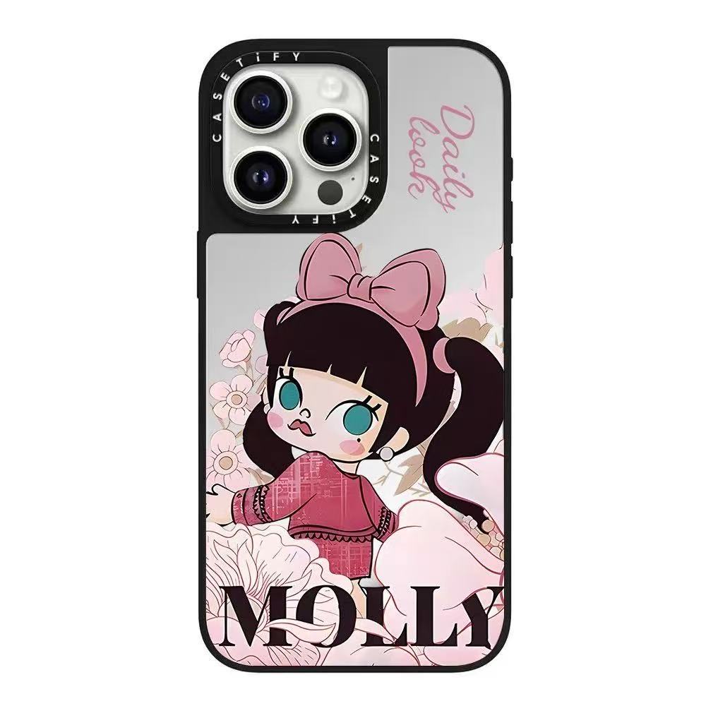 スマホケース labubuとmollyテーマ 耐衝撃・防振性能に優れ、高級感あふれるスマホケースで、iPhone に対応