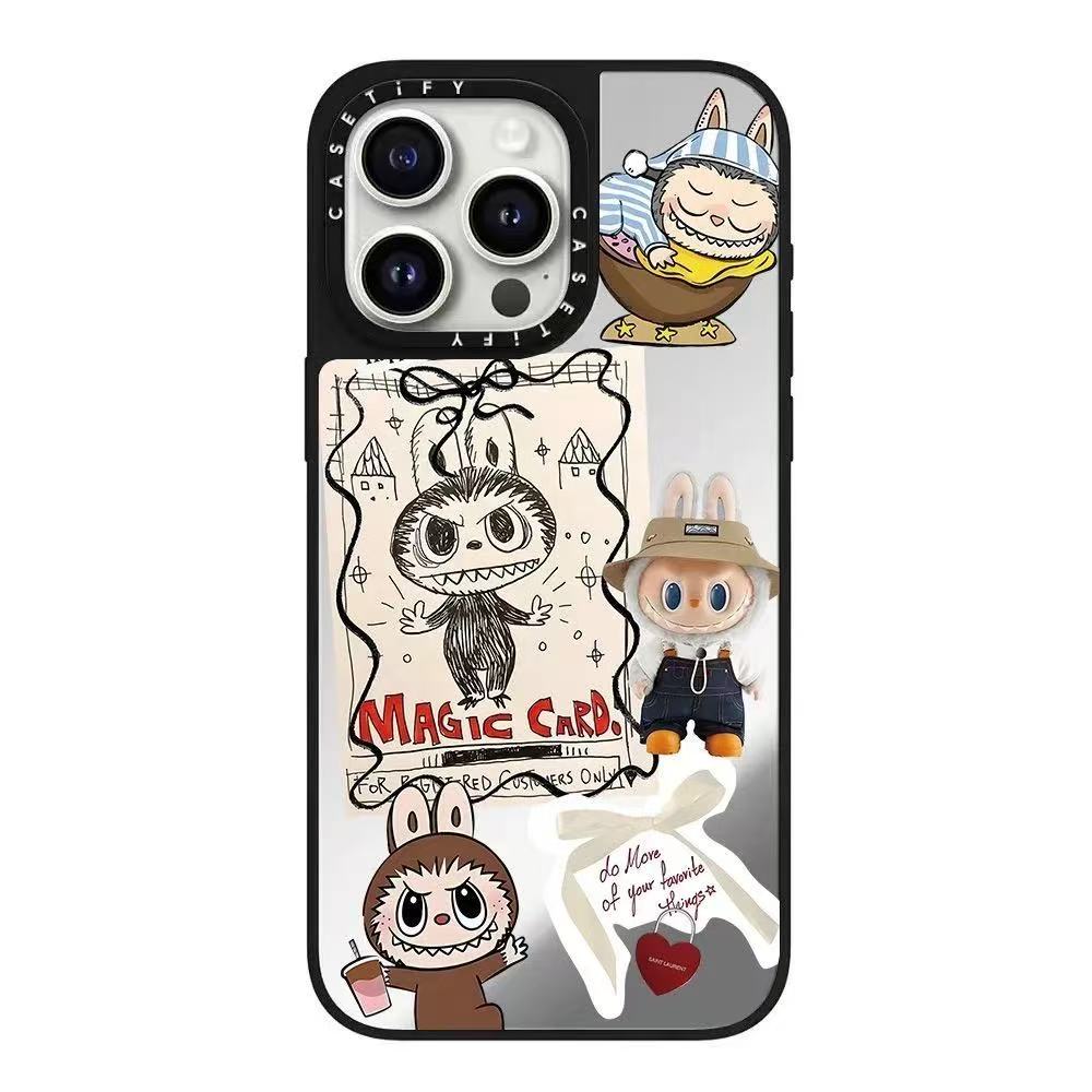 スマホケース labubuとmollyテーマ 耐衝撃・防振性能に優れ、高級感あふれるスマホケースで、iPhone に対応