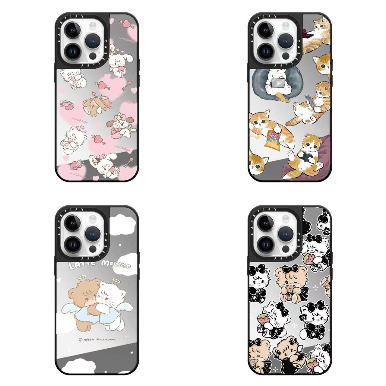 スマホケース 萌えネコテーマ 耐衝撃・防振性能に優れ、高級感あふれるスマホケースで、iPhone に対応