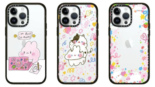 スマホケース  忙しげに動き回るウサギテーマ  耐衝撃・防振性能に優れ、高級感あふれるスマホケースで、iPhone に対応