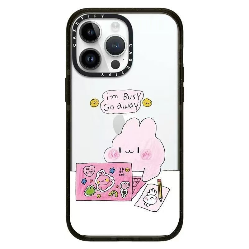スマホケース 忙しげに動き回るウサギテーマ 耐衝撃・防振性能に優れ、高級感あふれるスマホケースで、iPhone に対応