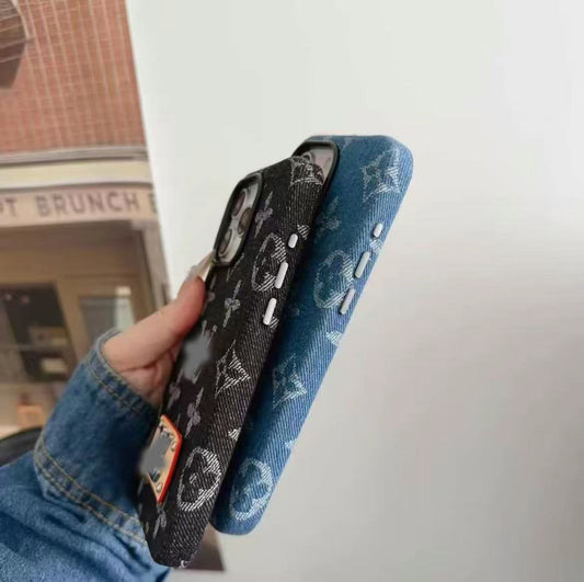 スマホケース デニムスタイル ダブルVL  耐衝撃・防振性能に優れ、高級感あふれるスマホケースで、iPhone に対応