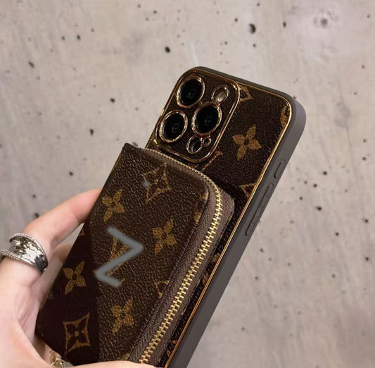 スマホケース ダブルV 財布付き 耐衝撃・防振性能に優れ、高級感あふれるスマホケースで、iPhone に対応