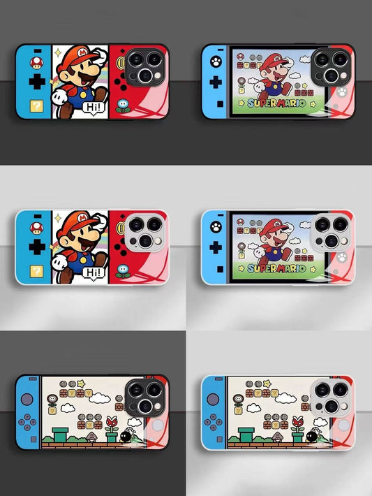 スマホケース  マリオゲーム機をテーマにしたスマホケースです!  耐衝撃・防振性能に優れ、高級感あふれるスマホケースで、iPhone に対応