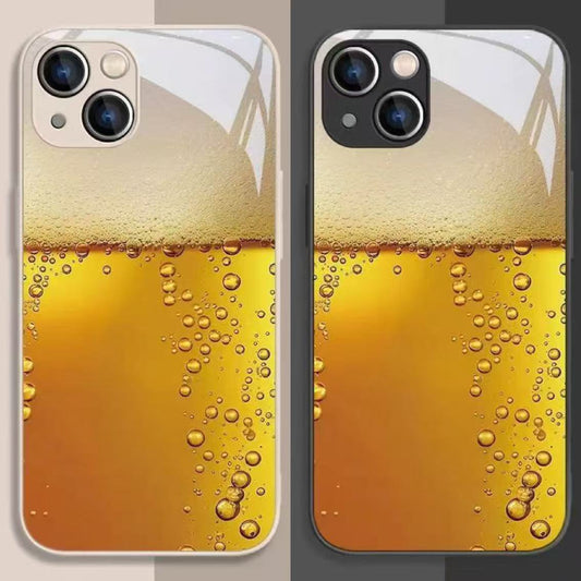 スマホケース  ビールをテーマにしたスマホケース!  耐衝撃・防振性能に優れ、高級感あふれるスマホケースで、iPhone に対応