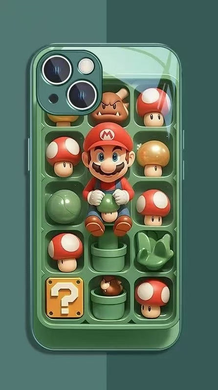 スマホケース  マリオをテーマにしたスマホケース!  耐衝撃・防振性能に優れ、高級感あふれるスマホケースで、iPhone に対応