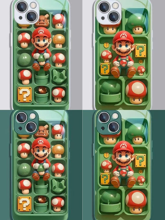 スマホケース  マリオをテーマにしたスマホケース!  耐衝撃・防振性能に優れ、高級感あふれるスマホケースで、iPhone に対応
