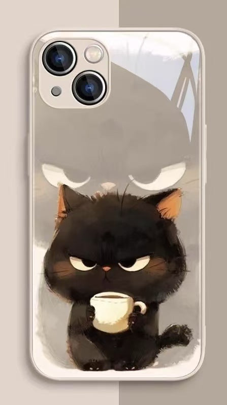 スマホケース  可愛い猫をテーマにしたスマホケース!  耐衝撃・防振性能に優れ、高級感あふれるスマホケースで、iPhone に対応