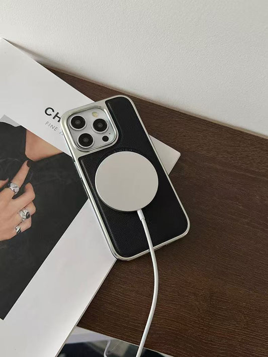 スマホケース シンプルなデザインの磁気吸着式スマホケース  耐衝撃・防振性能に優れ、高級感あふれるスマホケースで、iPhone に対応