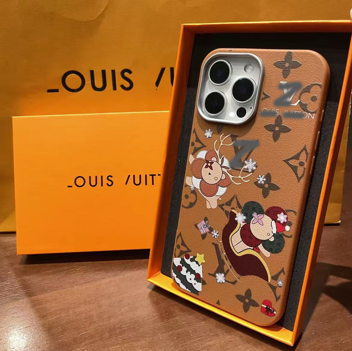 スマホケース 高級感 クリスマスシリーズ ダブルV 耐衝撃・防振性能に優れ、高級感あふれるスマホケースで、iPhone に対応