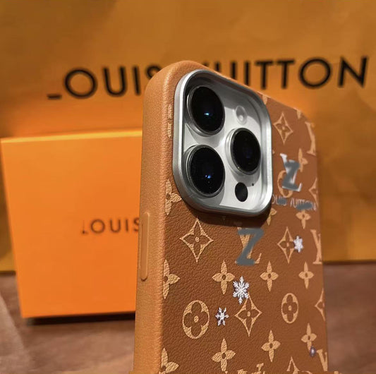 スマホケース  高級感 クリスマスシリーズ  ダブルV 耐衝撃・防振性能に優れ、高級感あふれるスマホケースで、iPhone に対応