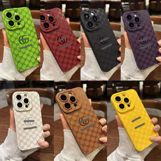 スマホケース  高級感 軟質シリコン  ダブルG 全14色 耐衝撃・防振性能に優れ、高級感あふれるスマホケースで、iPhone11~17 に対応