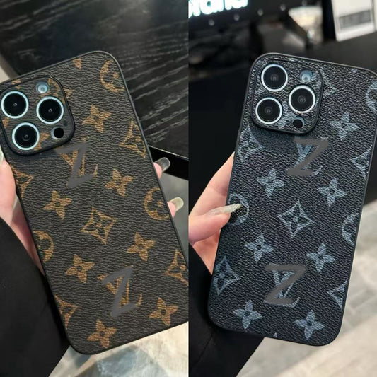 スマホケース  高級感 ダブルV 耐衝撃・防振性能に優れ、高級感あふれるスマホケースで、iPhone12~16 に対応