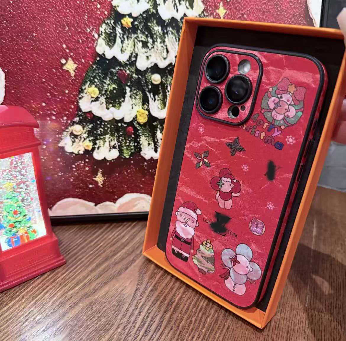 スマホケース クリスマスシリーズ 高級感 ダブルV 耐衝撃・防振性能に優れ、高級感あふれるスマホケースで、iPhone に対応
