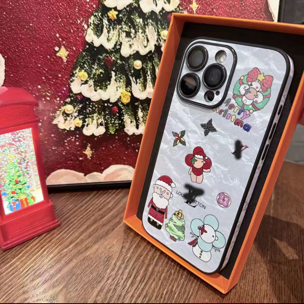 スマホケース クリスマスシリーズ 高級感 ダブルV 耐衝撃・防振性能に優れ、高級感あふれるスマホケースで、iPhone に対応