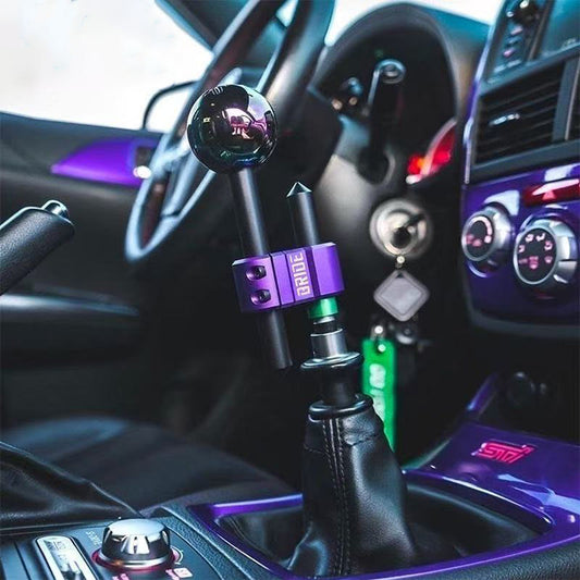 カー用品 車アクセサリー 車用改装ギアノブ、延長ロッド手動ギアレバー汎用、調節可能な金属製ギアノブ