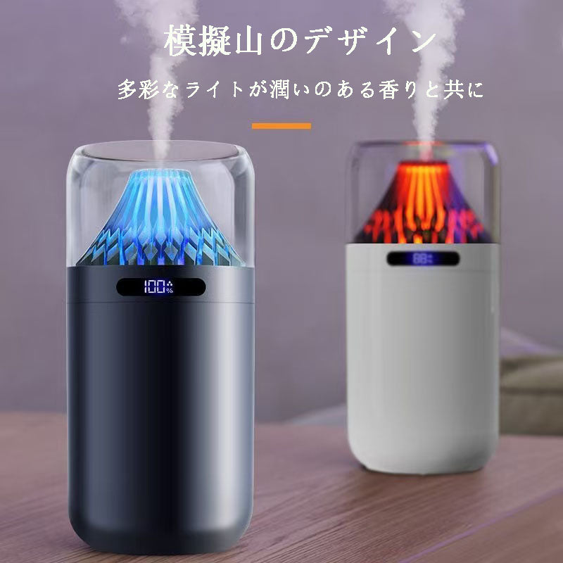 カー用品 車アクセサリー 車載用芳香加湿浄化機、模擬山のデザイン、スマートデジタル表示、複数の档位を自由に調節可能