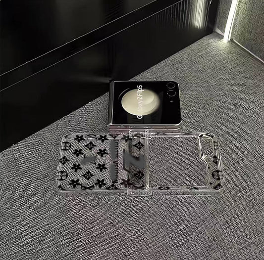 スマホケース  シンプルな   ダブルV  Galaxy Z Flip 専用  耐衝撃・防振性能に優れ、高級感あふれるスマホケースで、iPhone に対応