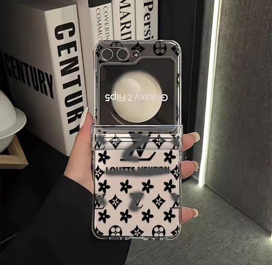 スマホケース  シンプルな   ダブルV  Galaxy Z Flip 専用  耐衝撃・防振性能に優れ、高級感あふれるスマホケースで、iPhone に対応