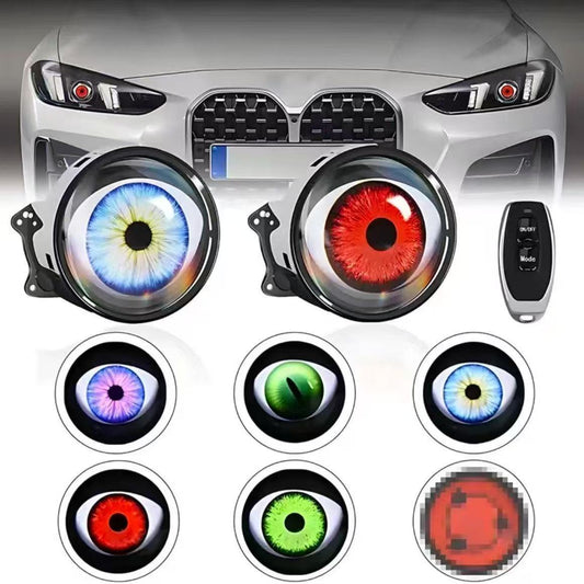 カー用品 車アクセサリー ダイナミック悪魔の目  車用ビッグアイライト  LED 悪魔の目  車のヘッドライト バイクにも対応