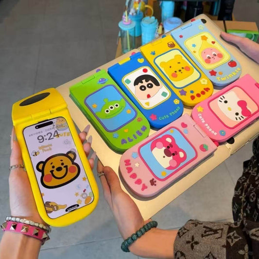 スマホケース  折りたたみ式カートゥーンスマホケース  耐衝撃・防振性能に優れ、高級感あふれるスマホケースで、iPhone に対応